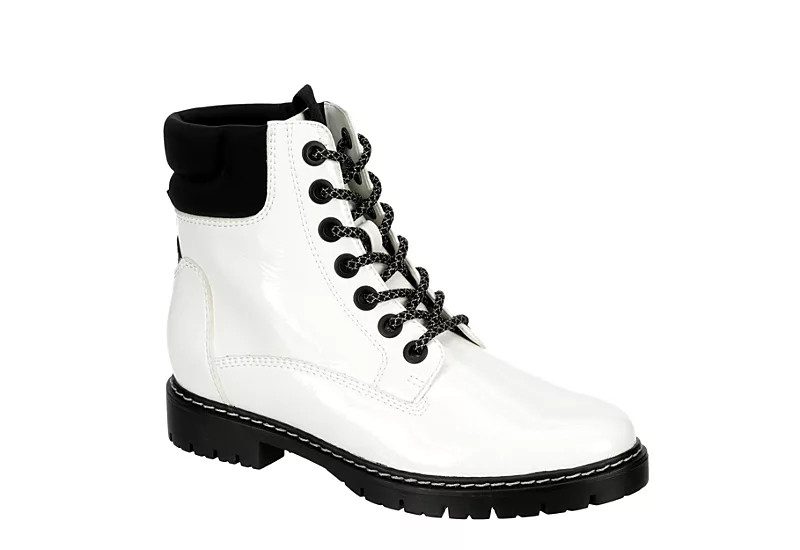 Limelight Womens Finn Combat Boot - White | Rack Room Shoes