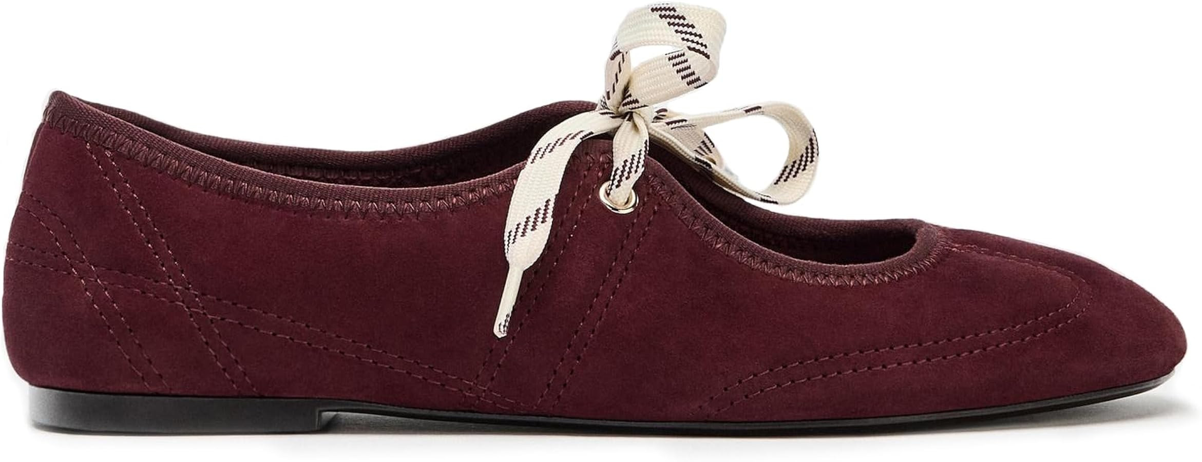 Women's Suede Ballet Flats Round Toe Lace-up Mary Jane Ballerina Shoes Casual Comfortable Dress F... | Amazon (US)