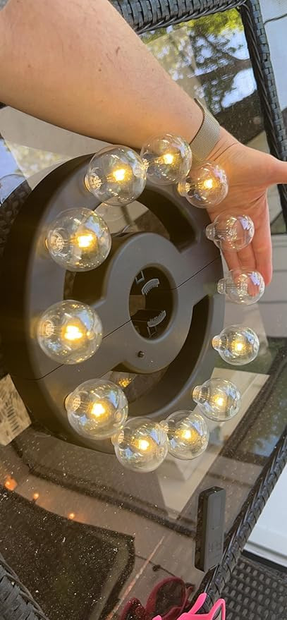 ZHONGXIN Outdoor LED Umbrella Lights - Battery Operated with Timer, Adjustable Brightness, 12 War... | Amazon (US)