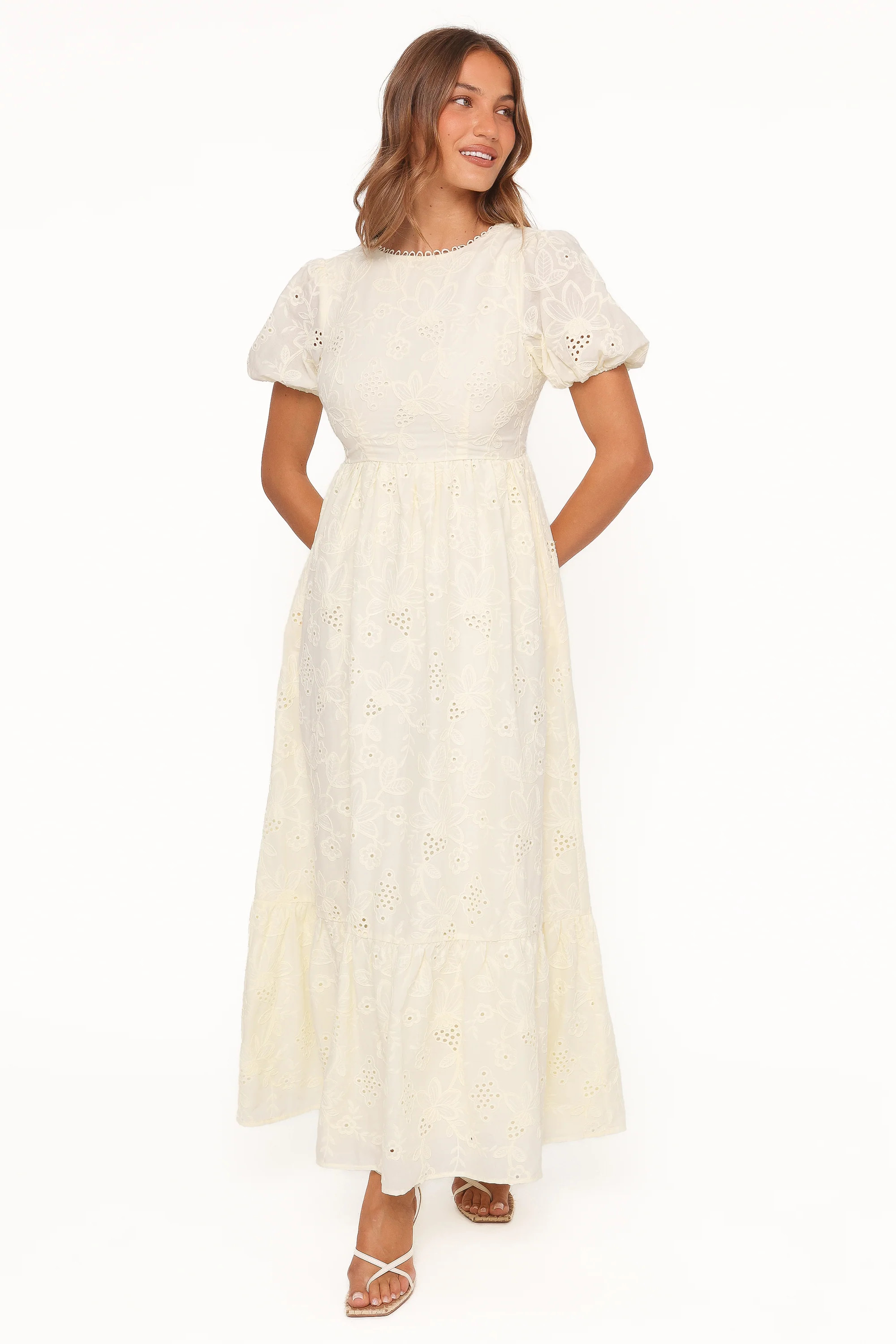 Janice Maxi Dress - Butter Yellow Broderie | Petal & Pup (US)
