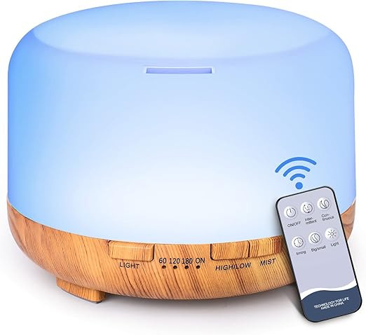 Essential Oil Diffuser, YIKUBEE Oil Diffuser, 500ml Humidifier, Diffusers for Home, Aromatherapy ... | Amazon (US)