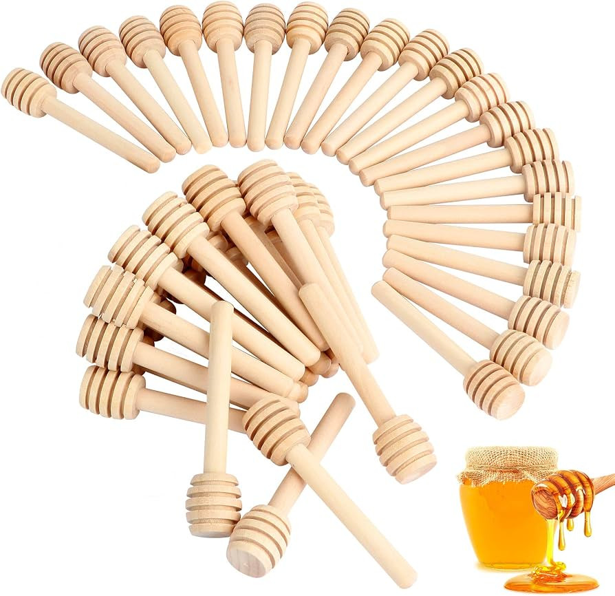51 PCS Honey Dipper, 3 Inch Mini Wooden Honeycomb Sticks, Small Honey Stirrer Stick, Honey Sticks fo | Amazon (US)