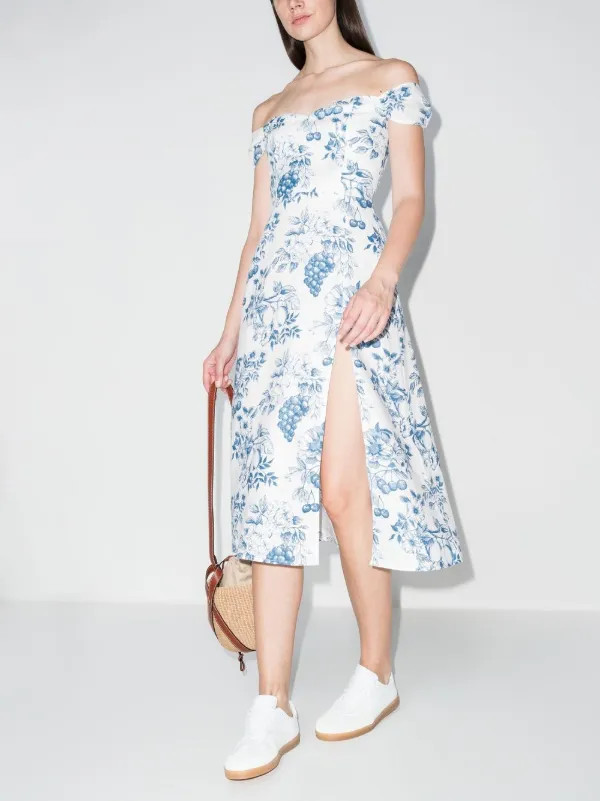 Reformation Bridgton Linen Midi Dress - Farfetch | Farfetch Global