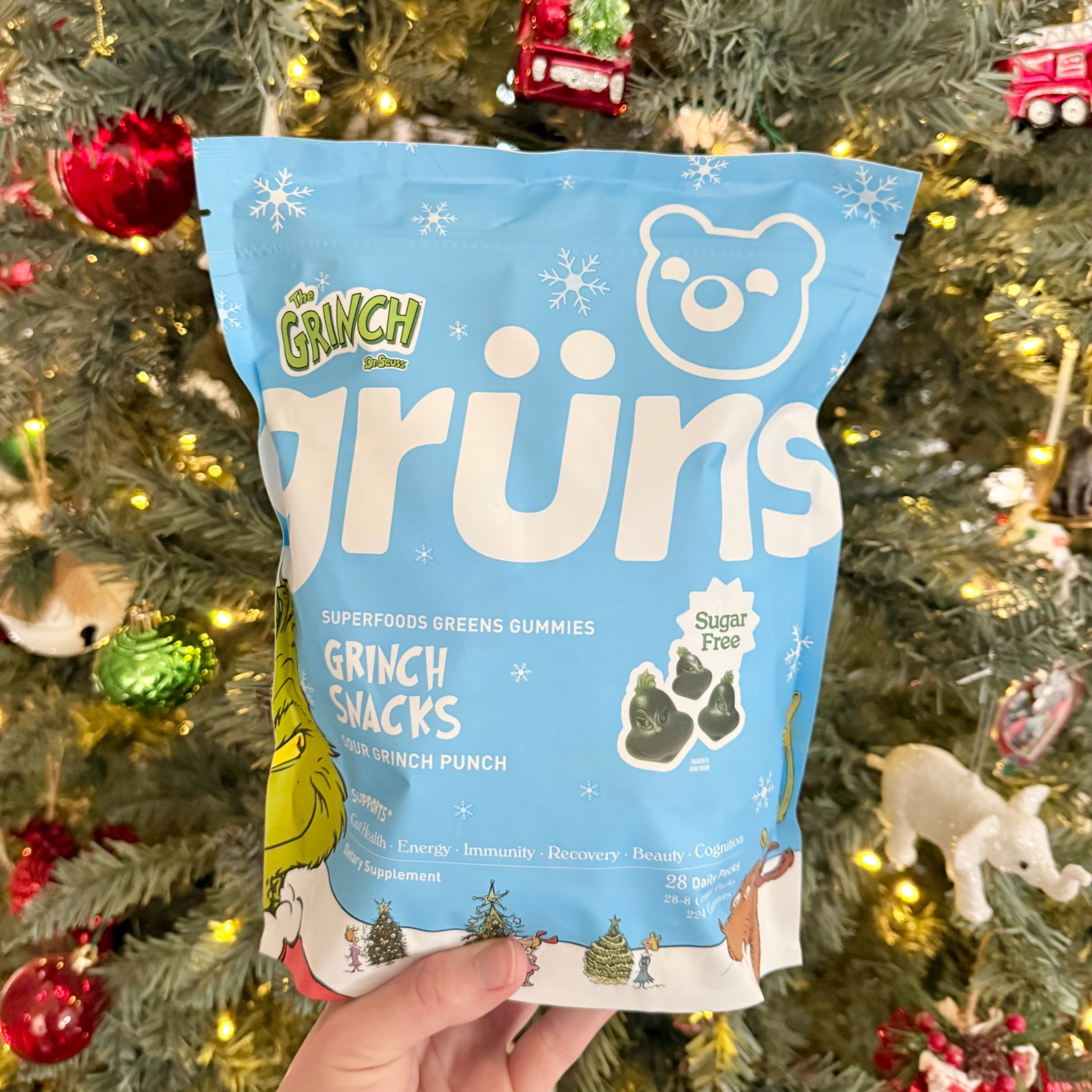 @grunsdaily × @drseuss Sour Grinch Punch is now available! 💚 

Made 60 ingredients 
- Whole veggies 
- Whole fruits 
- Vitamins & minerals 
- Adaptogens
- Herbs 
- Antioxidants 
- Prebiotics
- Super mushrooms

Clean ingredients 
- Vegan
- Gluten free 
- Nut free
- Dairy free
- No artificial colors
- No artificial flavors 
- Non GMO 

Sign up with your email to receive 52% off your first order



#LTKSaleAlert #LTKHoliday #LTKFindsUnder50