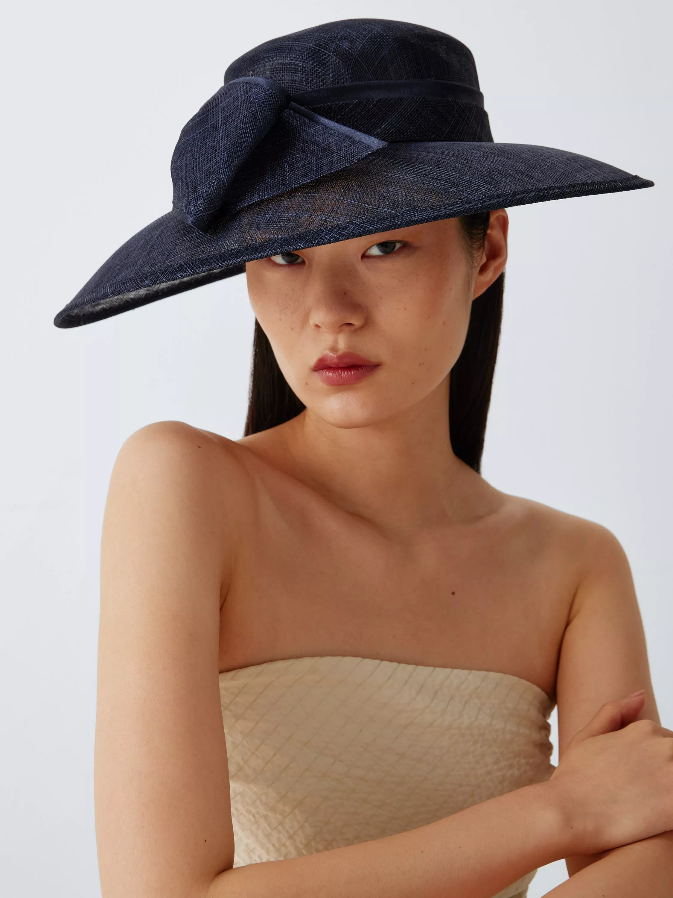 John Lewis Betty Woven East West Downturn Brim Bow Hat | John Lewis (UK)