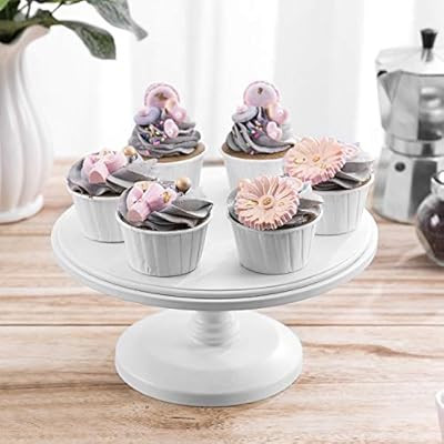 MyGift 10-inch Classic White Round Cake Stand Pedestal | Amazon (US)
