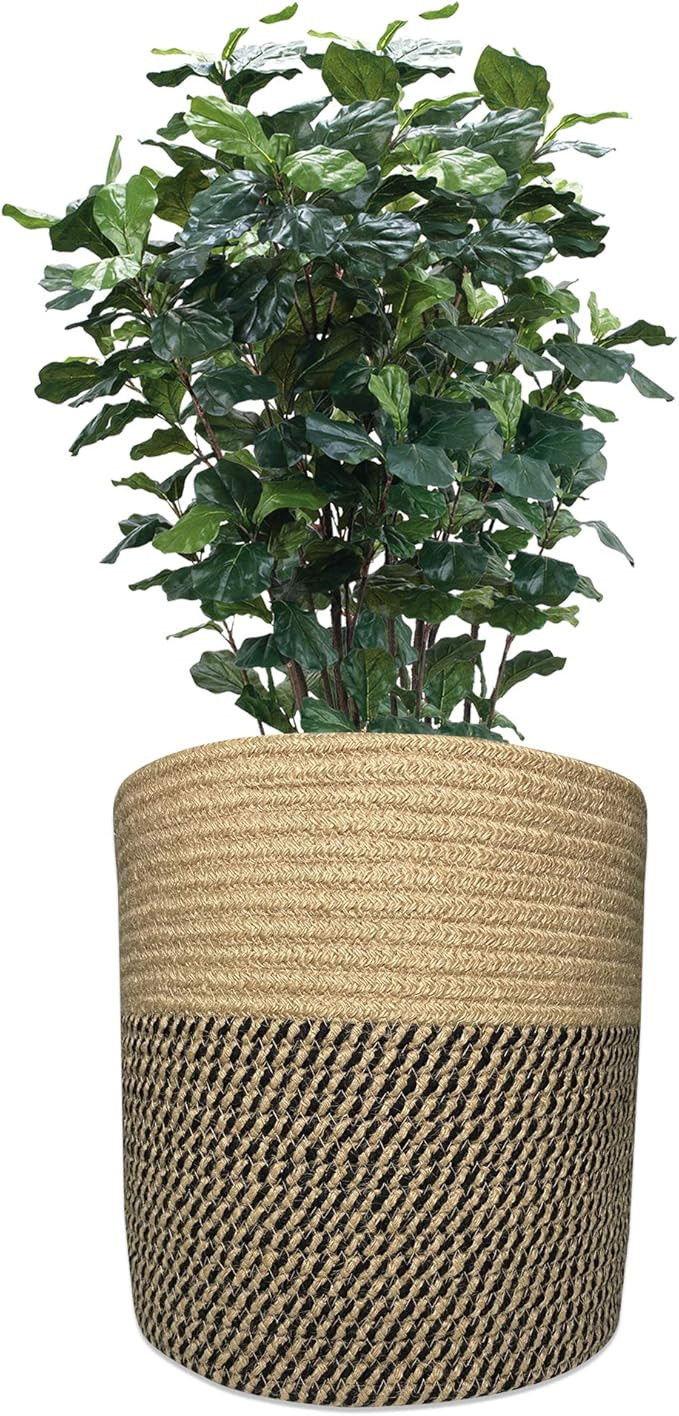 Bamdable Cotton Rope Plant Basket Plant Pot Containers 11" x 11" Decorative Rope Basket Table Des... | Amazon (US)