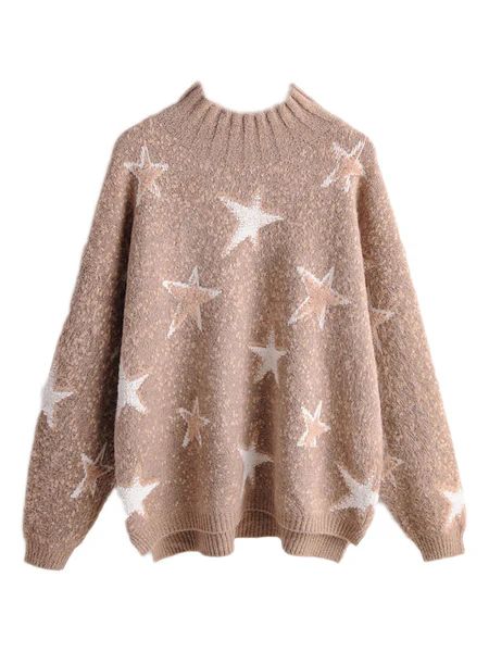 'Elaine' Star Print Crewneck Sweater (2 Colors) | Goodnight Macaroon