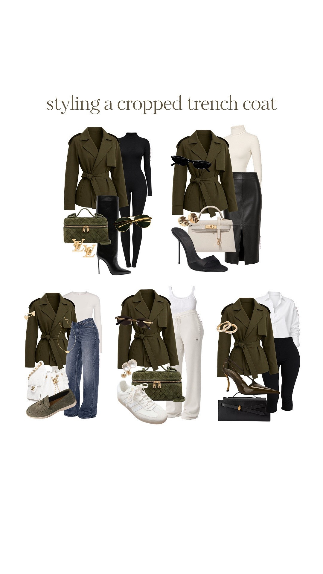 styling a cropped trench, in olive green this time🤩🫒💚