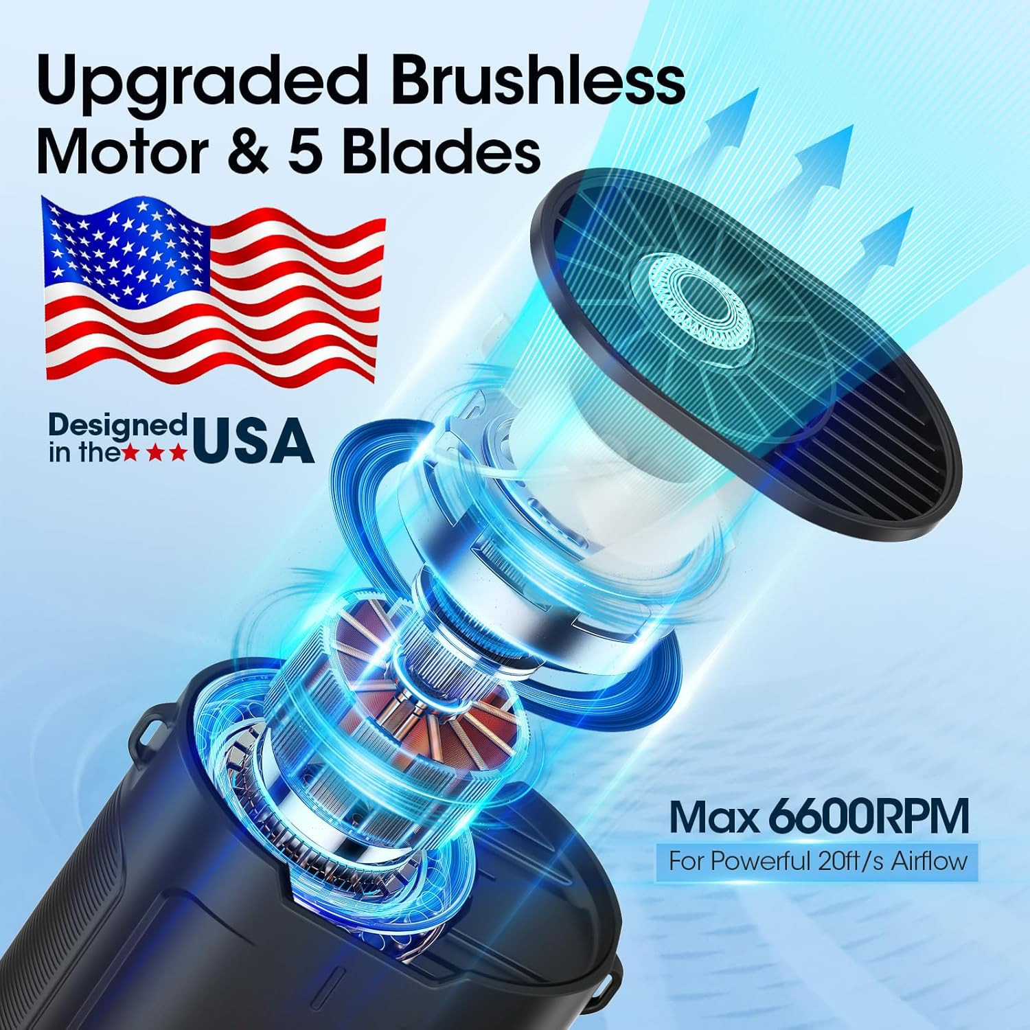 2025 AI Portable Fan Rechargeable, 4 Speeds 6600RPM Strong Airflow, Personal Waist Fan with up to... | Amazon (US)