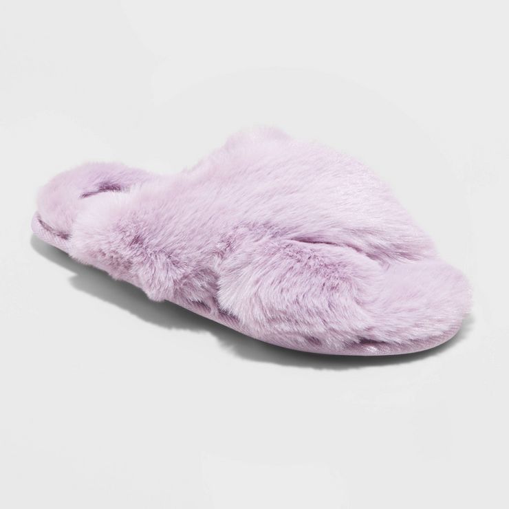 Women's Paris Crossband Fur Slippers - Stars Above™ | Target