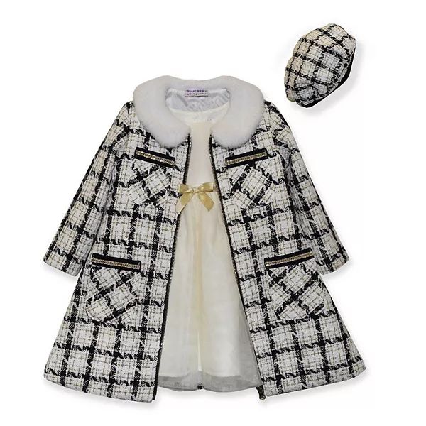 Toddler Girl Blueberi Boulevard Dress & Boucle Patterned Coat Set | Kohl's