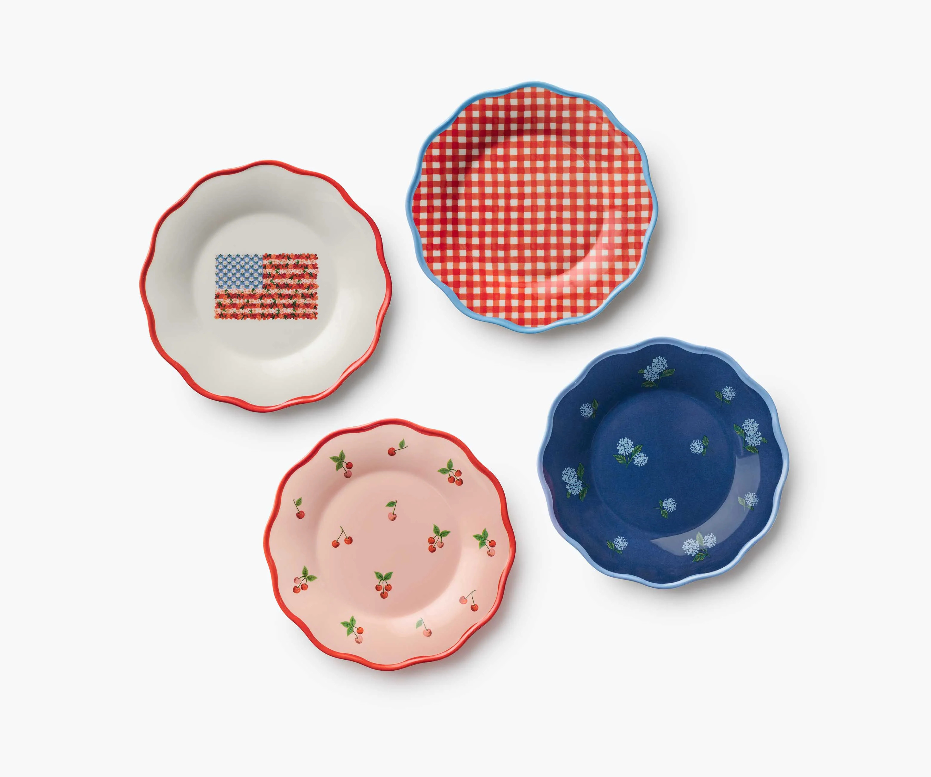Melamine Assorted Dessert Plates - Americana | Rifle Paper Co.
