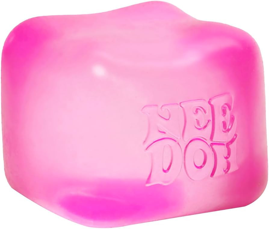 Schylling NeeDoh Nice Cube -Sensory Squeeze Toy with Super Solid Squish - 2.25" Cube - Pink | Amazon (US)