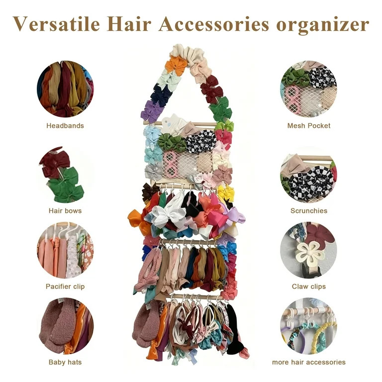 Yalumo Headband Holder Bow Holder for Girls Hair Bows, Hair Accessories Storage and Display Organ... | Walmart (US)