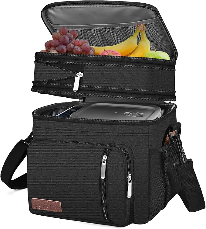 MIYCOO Lunch Bag & Lunch Box for Men Women, Double Deck Leakproof Insulated Soft Large Adult Camp... | Amazon (US)