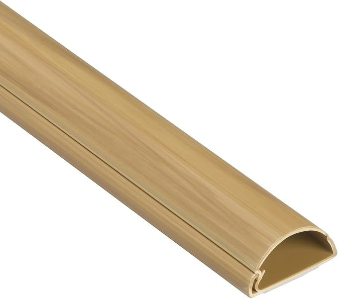 D-Line Cord Cover Wood-Grain Effect, 39 Inch One-Piece Half Round Cable Raceway, Paintable Self-A... | Amazon (US)