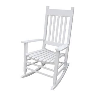 White Paint, Porch Rocker Chair, Solid Hardwood, Outdoor CamyWE-W49520603-Rchair01 | The Home Depot
