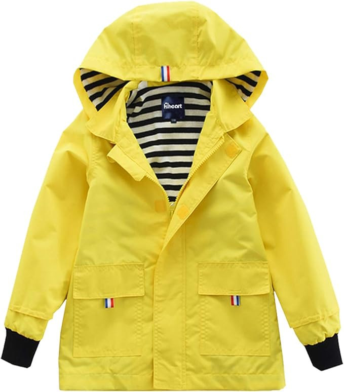 Hiheart Boys Girls Waterproof Hooded Jackets Cotton Lined Rain Jackets | Amazon (US)