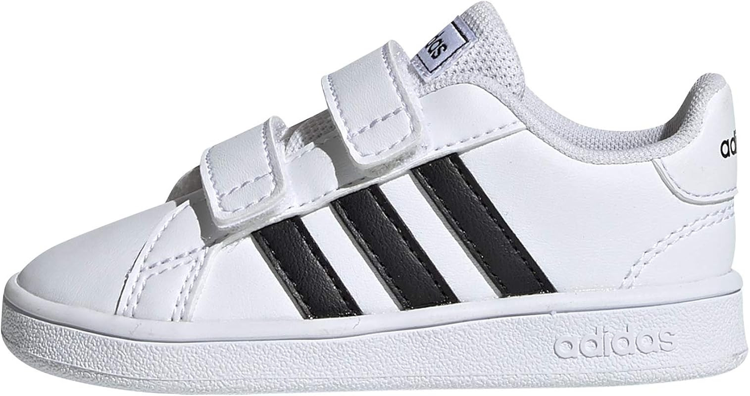 Amazon.com | adidas unisex baby Grand Court Sneaker, White/Black/White/White, 8 Toddler US | Snea... | Amazon (US)