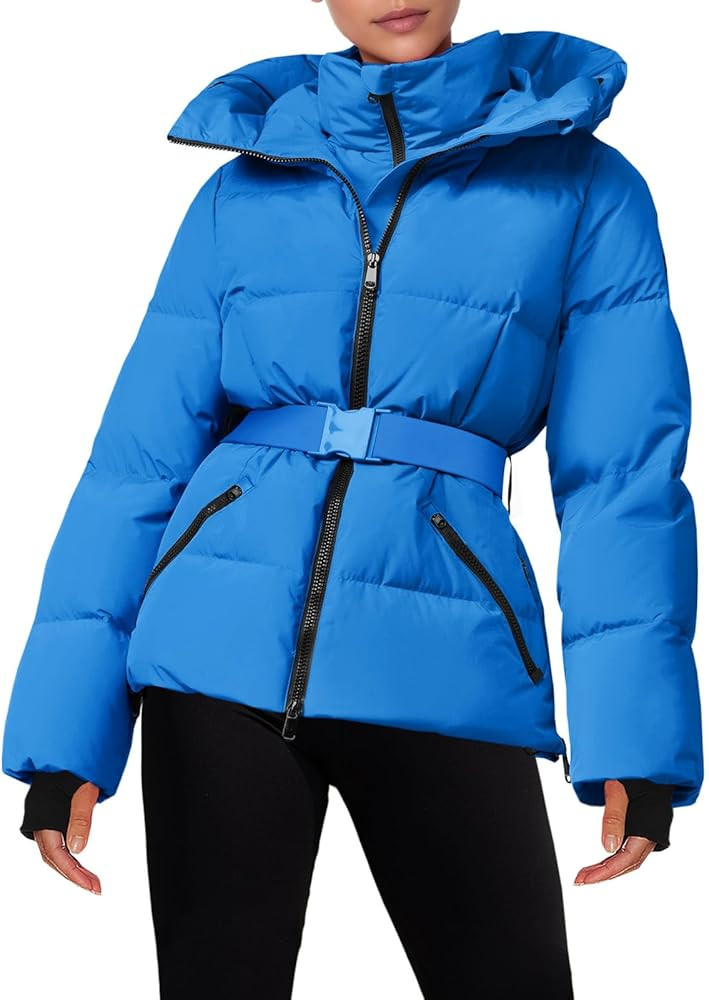 Fisoew Womens Ski Jacket Warm Hooded Insulated Waterproof Quilted Puffy Mountain Snow Winter Coat... | Amazon (US)