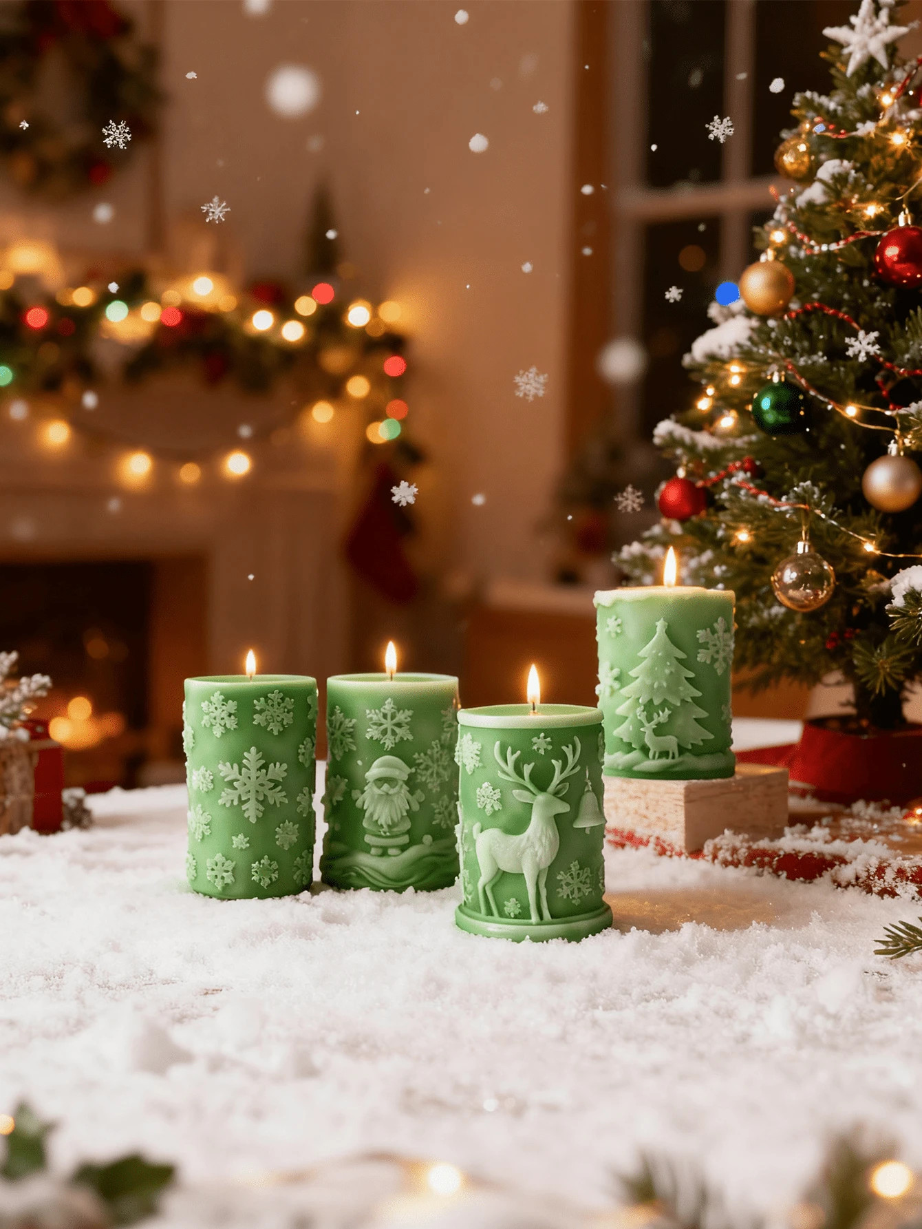 1 Peça Molde de Silicone Cilíndrico com Relevo de Natal, Adequado para Velas Aromáticas DIY, C... | SHEIN