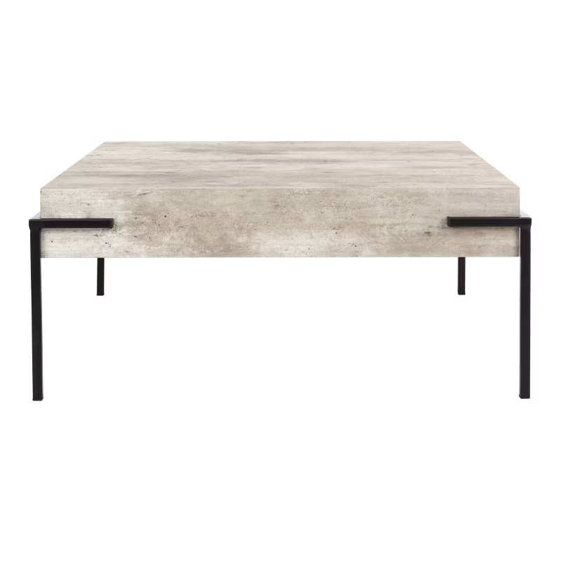 Eli Square Coffee Table Light Gray/Black - Safavieh | Target