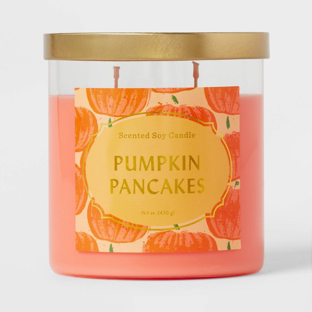 15.1oz Lidded Glass Jar Pumpkin Pancakes Candle - Opalhouse | Target