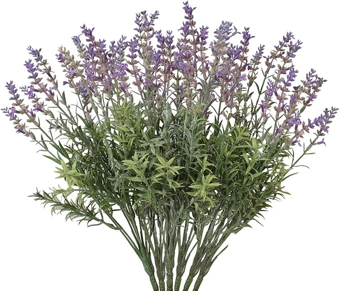Artificial Flowers Fake Lavender, 6 Bundles (Each 17") Fake Flowers Lavender Plants Shrubs for We... | Amazon (US)
