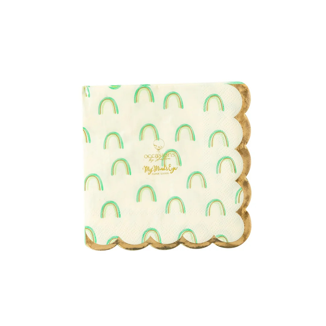 Occasions By Shakira - Foiled Rainbow Scallop Cocktail Napkin | My Mind's Eye