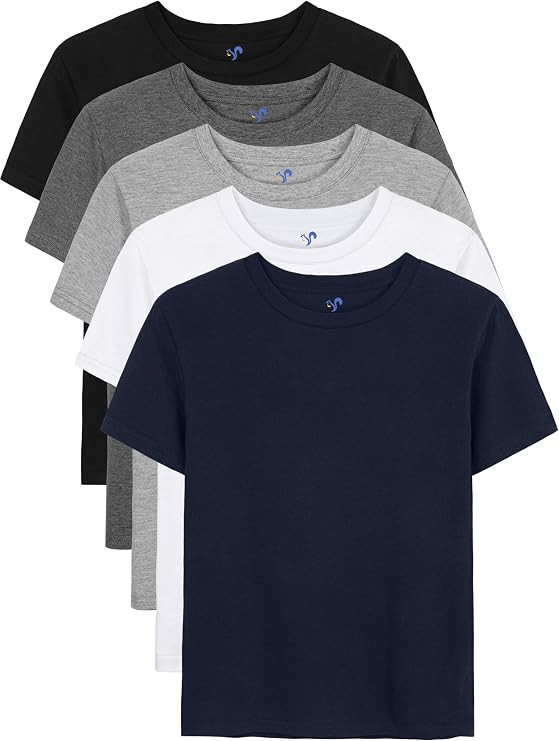 5 Pack Boys Shirts Short Sleeve T-Shirts Cotton Tshirts Toddler Clothes | Classic Fit Tees for 2T... | Amazon (US)