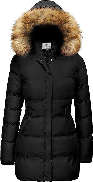 WenVen Women's Winter Thicken Puffer Coat Warm Jacket with Fur Removable Hood | Amazon (US)