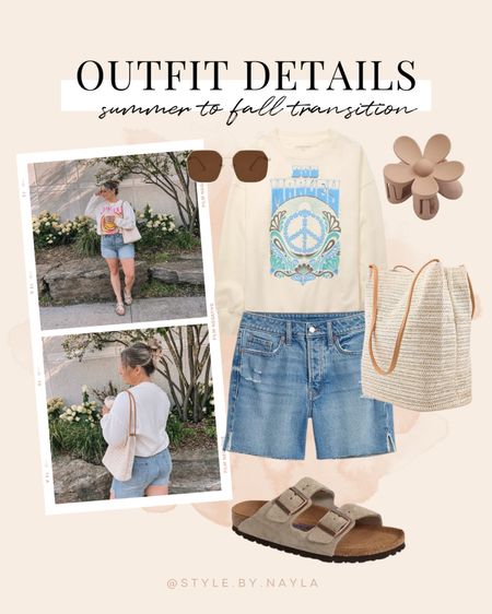Casual summer to fall outfit - oversized graphic sweatshirt (linked similar), long denim shorts (wearing 12), Amazon woven tote bag

Midsize outfits, transitional fashion


#LTKSeasonal #LTKstyletip #LTKmidsize