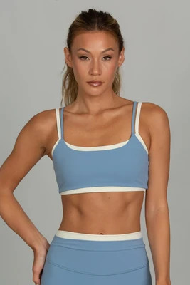 Stonewash Blue Double Layer StrydeForm Bra | Gold Hinge