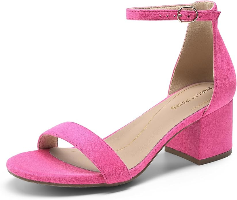 DREAM PAIRS Womens Low-Chunk Low Heel Pump Sandal | Amazon (US)