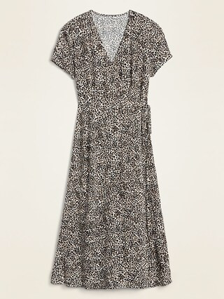 Fit & Flare Tie-Waist Wrap Midi Dress for Women | Old Navy (US)