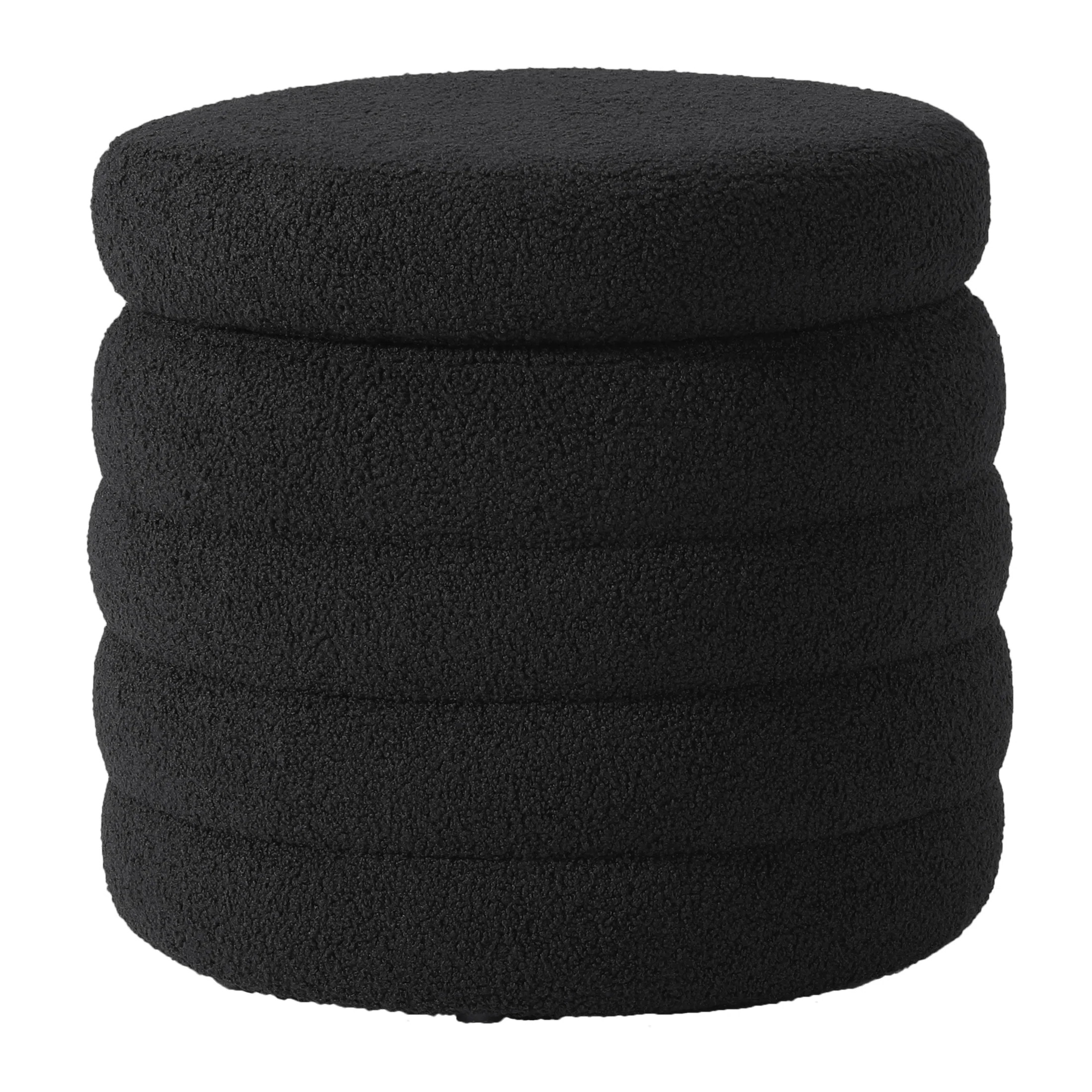Ivy Bronx 16" Tall Sherpa Round Ottoman With Storage | Wayfair | Wayfair North America