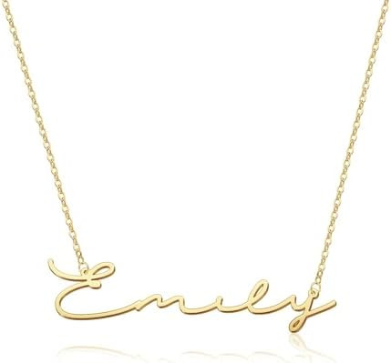 Custom Name Necklace, 18K Gold Plated Nameplate Personalized Jewelry Gift for Women | Amazon (US)