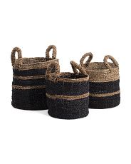 Round Seagrass Black And Natural Color Striped Basket Collection | Home | T.J.Maxx | TJ Maxx