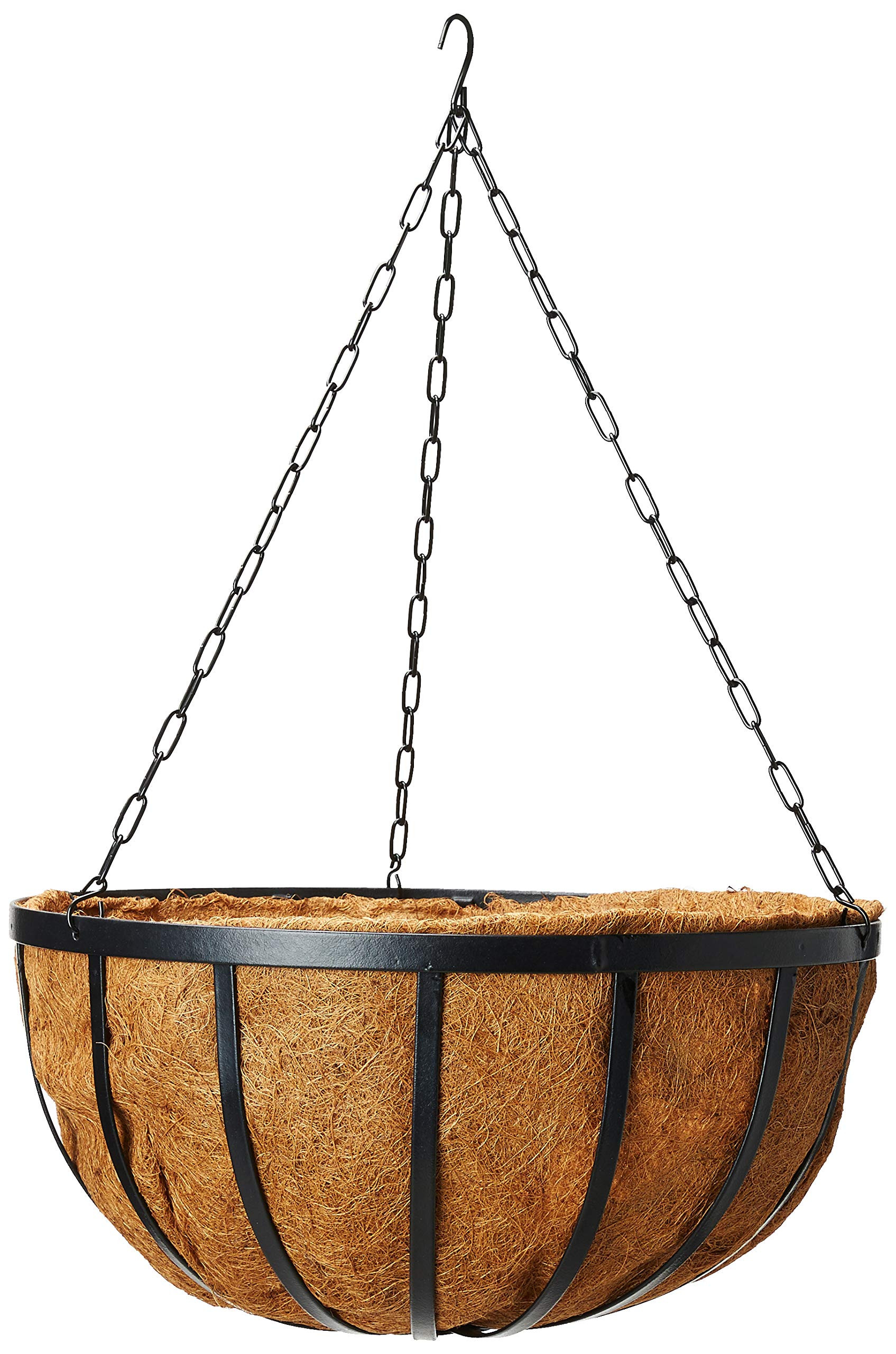 Arcadia Garden Products Coconut 1593 Solstice Round Hanging Basket Planter, 20-Inch, Black | Amazon (US)