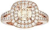 Amazon Collection 14k Rose Gold Plated Sterling Silver Champagne Cubic Zirconia Cushion Cut 6mm D... | Amazon (US)
