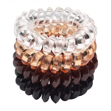 25Pcs Pure Candy Color Rubber Telephone Wire Hair Ties Spiral Hair Head Elastic Bands | Walmart (US)