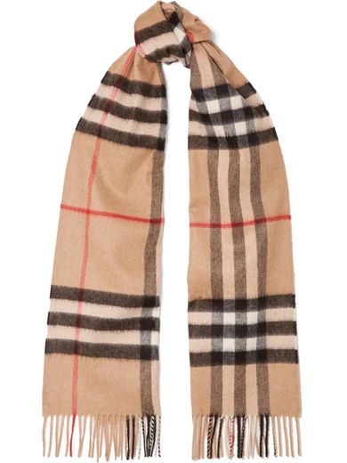 Fringed checked cashmere scarf | NET-A-PORTER (UK & EU)