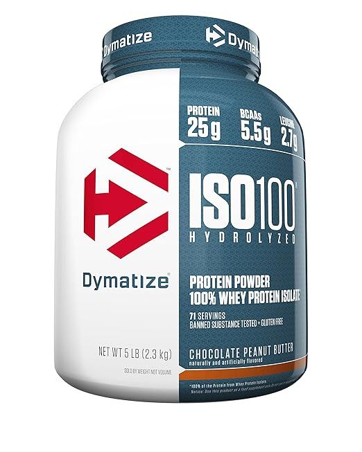 Dymatize ISO 100 Whey Protein Powder with 25g of Hydrolyzed 100% Whey Isolate, Gluten Free,... | Amazon (US)