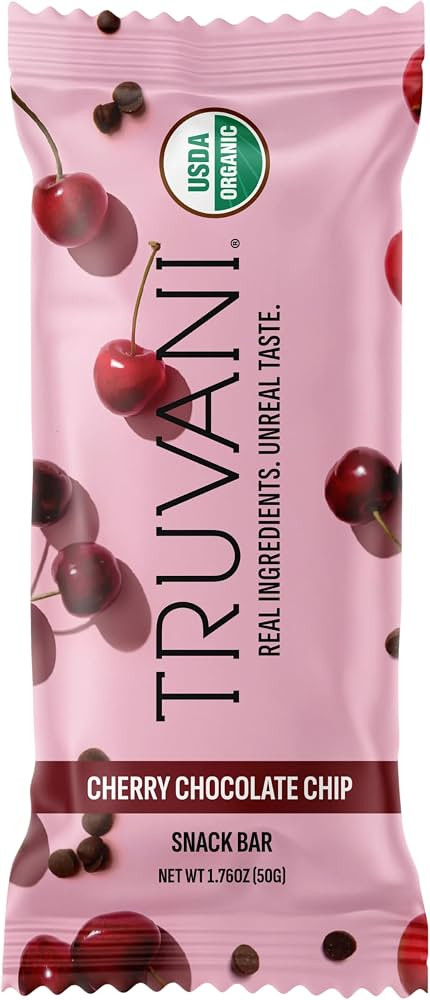 Truvani Plant Based Snack Bars | Cherry Chocolate Chip 1 Pack | 5g Protein | USDA Organic and Veg... | Amazon (US)