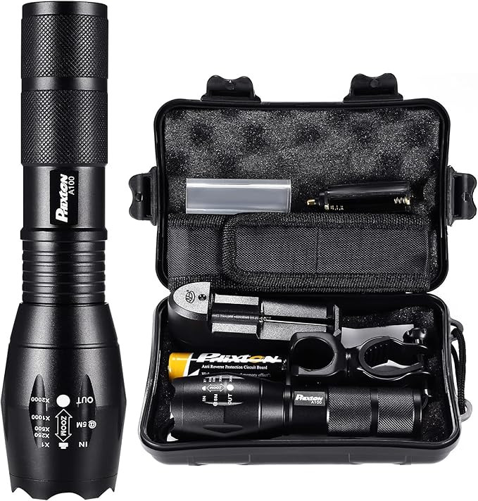 PHIXTON Tactical LED Flashlight High Lumens, Powerful L2 Handheld Zoomable Aluminium Flashlight, ... | Amazon (US)
