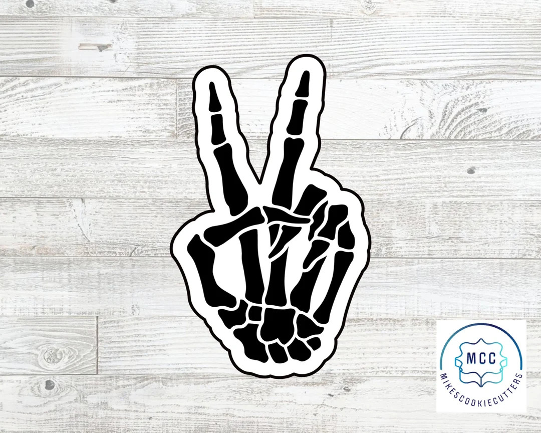 Skeleton Bones Peace Hand Cookie Cutter or Stencil - Etsy | Etsy (US)