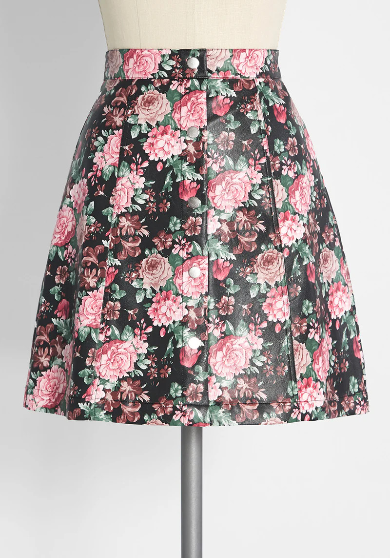Rock 'n 'Rose Vegan Leather Mini Skirt | ModCloth