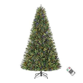 7.5 ft. Pre-Lit LED Forest Pine Artificial Christmas Tree | The Home Depot
