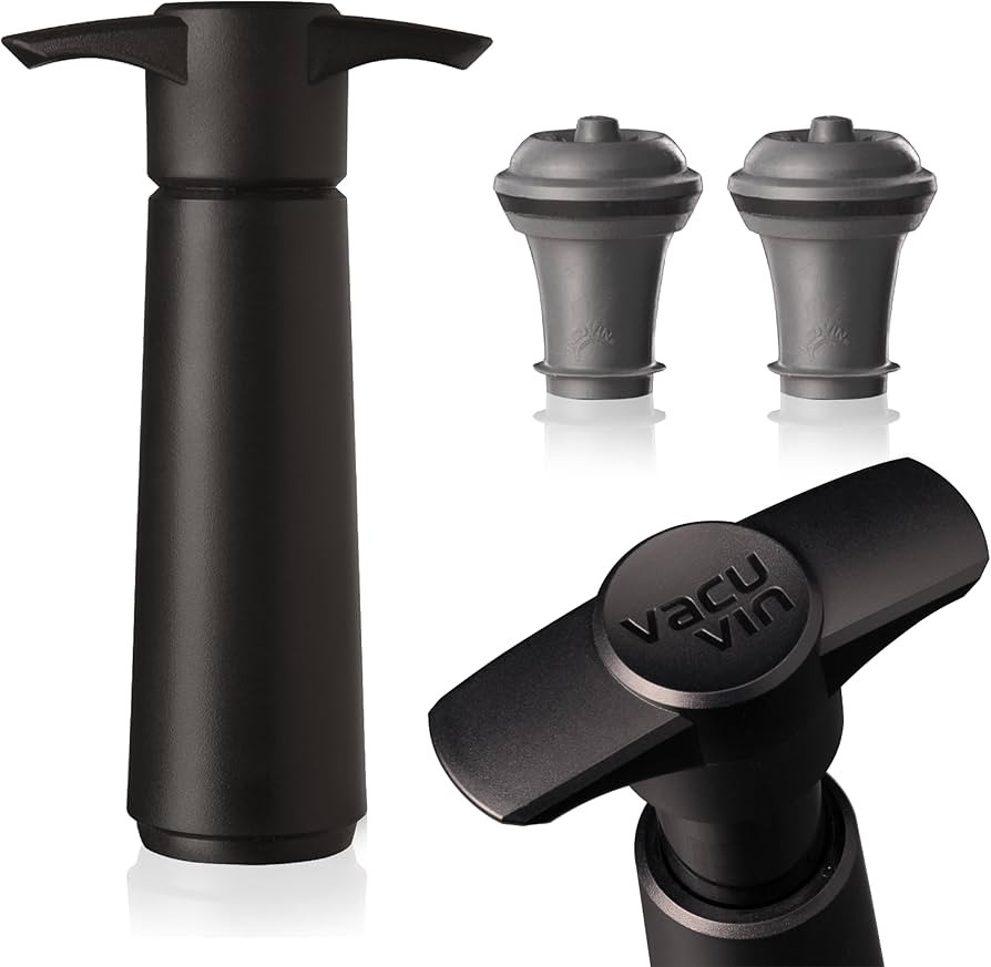 Vacu Vin Wine Saver Pump Black with Vacuum Wine Stopper - Keep Your Wine Fresh for up to 10 Days ... | Amazon (US)